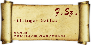 Fillinger Szilas névjegykártya